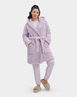 Ugg Aarti Plush Robe Women's Sleepwear Purple | IRQMHCL-04