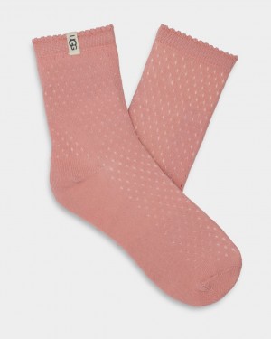 Ugg Adabella Quarter Women's Socks Coral | YNKBJCL-15