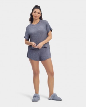 Ugg Aniyah Set Women's Sleepwear Navy | PILBJXZ-45