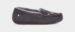 Ugg Ansley Blossom Women's Slippers Deep Grey | PEBNFZJ-81