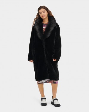 Ugg Audree Shearling Women's Coats Black | SIPGMRW-21