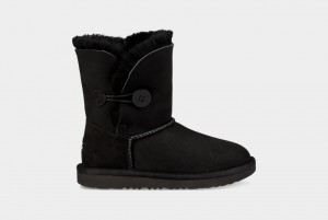 Ugg Bailey Button II Kids' Boots Black | JOLDQNS-43