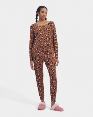 Ugg Birgit Print Set II Women's Sleepwear Leopard | IOWZUXS-68