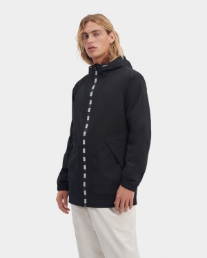 Ugg Brennon Rain Men's Coats Black | NITBVKY-45