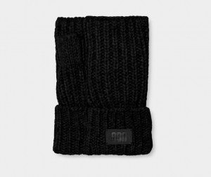 Ugg Chunky Fingerless Cuff Women's Gloves Black | LJNFPVZ-15