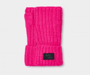 Ugg Chunky Fingerless Cuff Women's Gloves Pink | KRXQDZJ-03