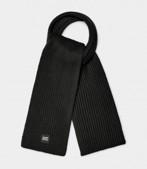 Ugg Chunky Rib Knit Women's Scarves Black | WPDBKTI-23