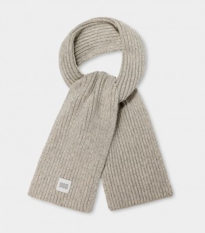 Ugg Chunky Rib Knit Women's Scarves Light Grey | KEXVYFI-86