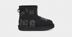 Ugg Classic Mini Scatter Graphic Kids' Boots Black | TOJIMQW-36
