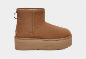 Ugg Classic Mini Women's Platform Boots Brown | OYCKLGI-68