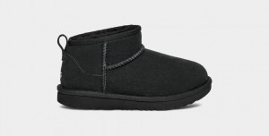 Ugg Classic Ultra Mini Kids' Boots Black | OYUDJFZ-61