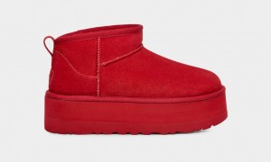 Ugg Classic Ultra Mini Women's Platform Boots Red | FNBDCEY-96