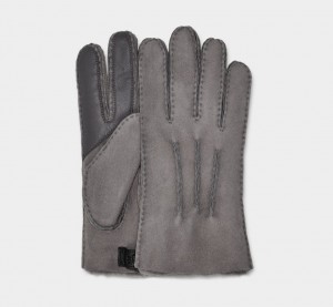 Ugg Contrast Sheepskin Tech Men's Gloves Grey | NRGHODS-84