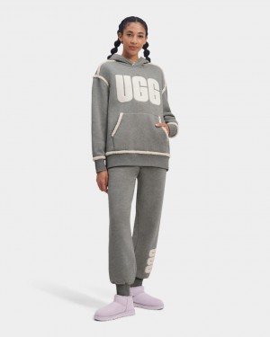 Ugg Daylin Bonded Fleece Logo Women's Sweatpants Grey | CVWRISY-24