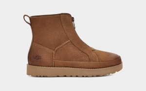 Ugg Deconstructed Front Zip Women's Boots Brown | DORGBLN-20