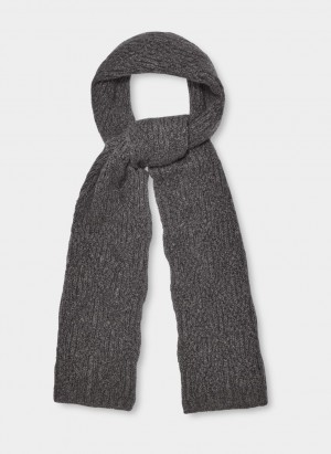 Ugg Desmond Cable Knit Women's Scarves Grey | QIUCEYH-39