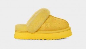 Ugg Disquette Scatter Graphic Women's Slippers Yellow | QUHWTVM-14