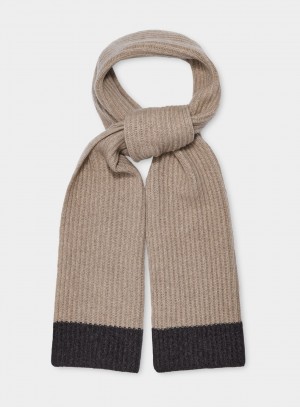 Ugg Evander Knit Men's Scarves Cream / Grey | VITBHFA-15