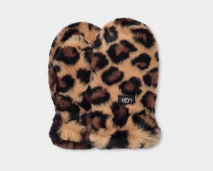 Ugg Faux Fur Mitten Kids' Gloves Beige | GEDHKVQ-58