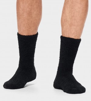 Ugg Fincher Ultra Cozy Crew Men's Socks Black | JTGQUFM-72