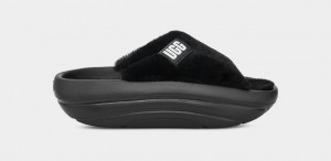 Ugg FoamOplush Women's Slides Black | AXGKMTS-39