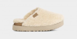 Ugg Fuzz Sugar Women's Moccasins Beige | YQZKEHA-24