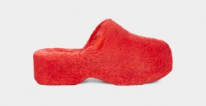 Ugg Fuzz Sugar Women's Slippers Red | CKYHXGI-73