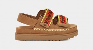 Ugg Goldenstar Heritage Braid Women's Sandals Brown | YHLKAOI-39