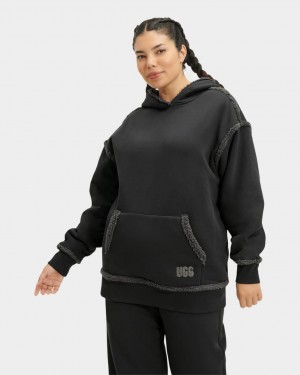 Ugg Joanne Bonded Fleece Women's Hoodie Black | IORWQZA-79