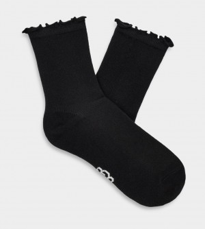 Ugg Karsyn Lettuce Edge Women's Socks Black | LYJSZMF-54