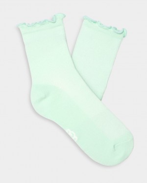 Ugg Karsyn Lettuce Edge Women's Socks Green | BUJCVIO-12