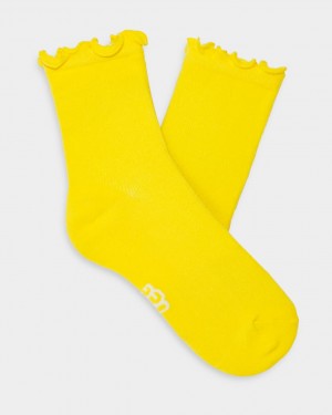 Ugg Karsyn Lettuce Edge Women's Socks Yellow | BEPXSFW-19