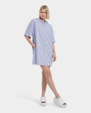 Ugg Kassey Hooded Check Women's Dress Purple | DTMRPKQ-89
