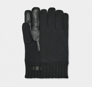 Ugg Knit Men's Gloves Black | QSLVAMC-65