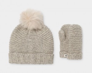 Ugg Knit Mitten Kids' Hats Light Grey | AWZFLGD-02