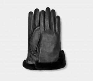 Ugg Leather Sheepskin Vent Women's Gloves Black | GAHZFLO-30
