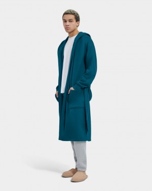 Ugg Leeland Robe Men's Sleepwear Blue | RMLCEHK-54