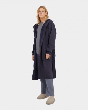 Ugg Leeland Robe Men's Sleepwear Navy | YDURNPL-81