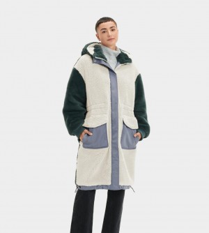 Ugg Letty Sherpa Block Women's Coats Multicolor | INQAKMO-70