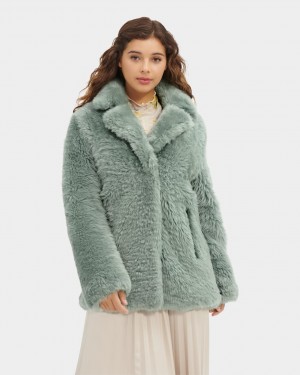 Ugg Lianna Shearling Women's Coats Green | NDHFCLY-30