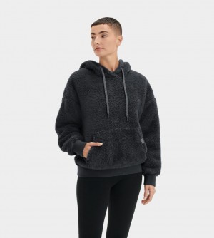 Ugg Loyra Sherpa Women's Hoodie Black | DPQRVAZ-28