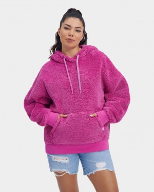 Ugg Loyra Sherpa Women's Hoodie Pink | DGXWBSU-62