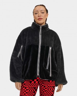 Ugg Marlene Sherpa II Women's Jackets Black | JXKLZWB-39