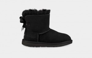 Ugg Mini Bailey Bow II Kids' Boots Black | ZIYHPCK-64