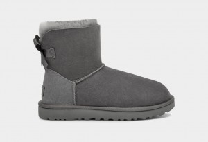 Ugg Mini Bailey Bow II Women's Boots Grey | WPEHRGB-14