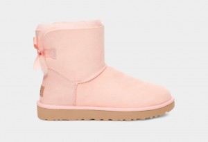 Ugg Mini Bailey Bow II Women's Boots Rose | XKMOEZP-73