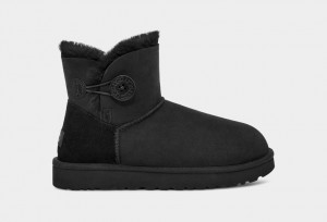 Ugg Mini Bailey Button II Women's Boots Black | QWVAZSX-57