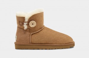 Ugg Mini Bailey Button II Women's Boots Brown | DYCWTPU-90