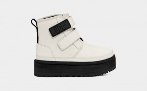 Ugg Neumel Leather Kids' Boots White | OHGVSCB-59