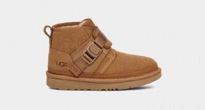 Ugg Neumel Snapback Kids' Boots Brown | JHDZAQB-52